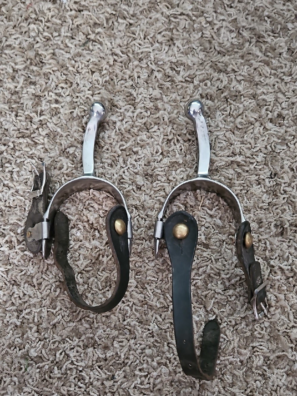 Metal Ball Spurs with Straps